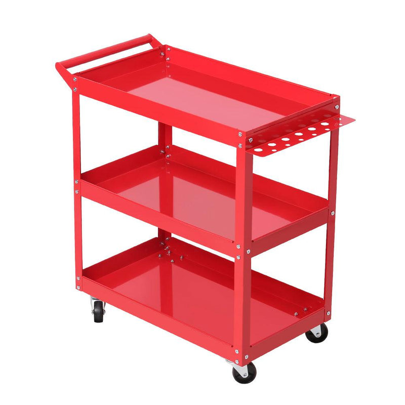 Giantz Tool Cart 3 Tier Parts Steel Trolley Mechanic Storage Organizer Red Payday Deals