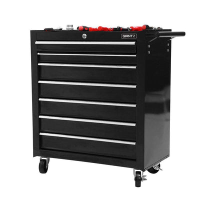 Giantz Tool Chest and Trolley Box Cabinet 7 Drawers Cart Garage Storage Black Payday Deals