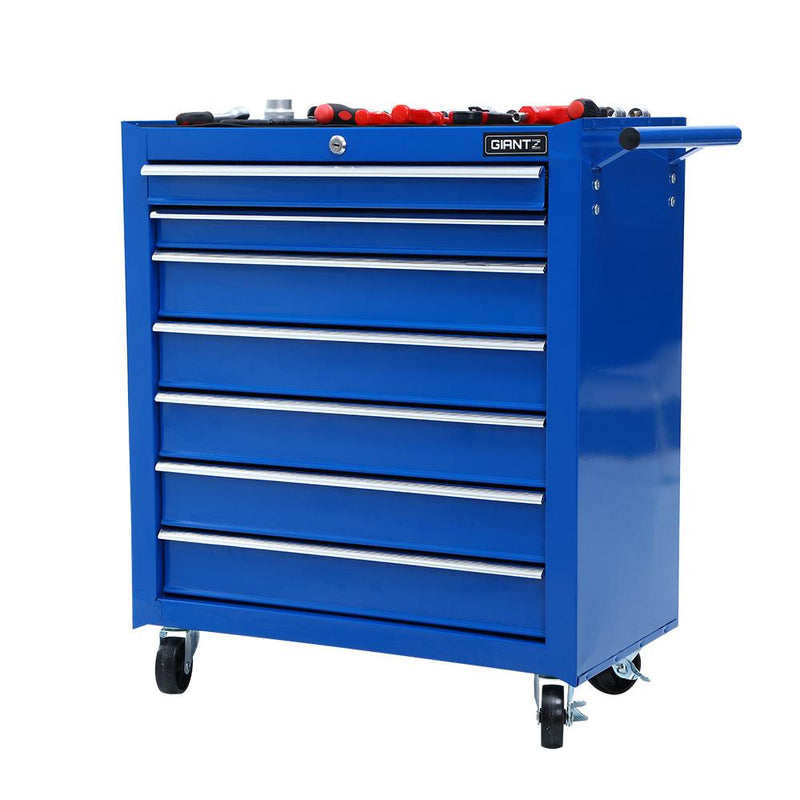 Giantz Tool Chest and Trolley Box Cabinet 7 Drawers Cart Garage Storage Blue Payday Deals