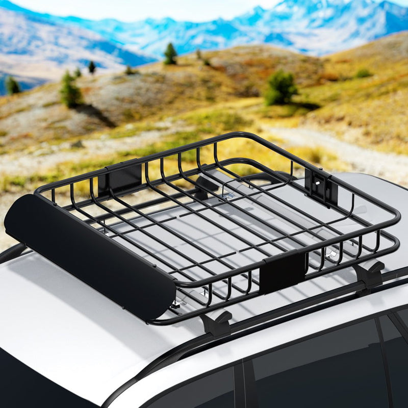 Giantz Universal Car Roof Rack Basket Luggage Carrier Steel Vehicle Cargo 111cm Payday Deals