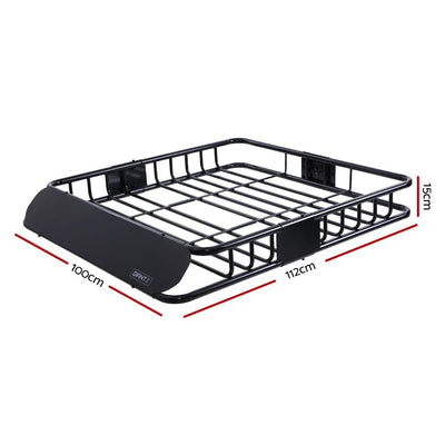 Giantz Universal Roof Rack Basket Car Luggage Carrier Steel Vehicle Cargo 112cm Payday Deals
