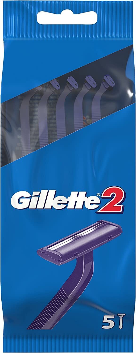 Gillette 5pk G2 Twin Blade Disposable Razors Shavers Payday Deals