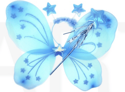 Girls Kids Angel Fairy Butterfly Wing Fancy Princess Dress Up Party Costume Prop - Blue