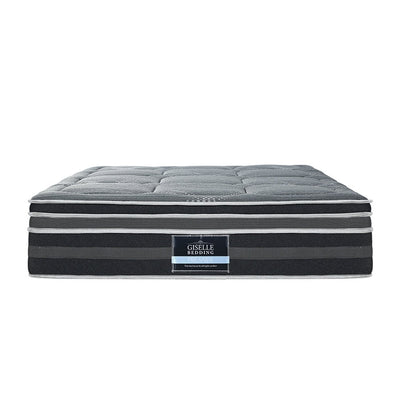 Giselle 35CM QUEEN Mattress Bed 7 Zone Dual Euro Top Pocket Spring Medium Firm Payday Deals