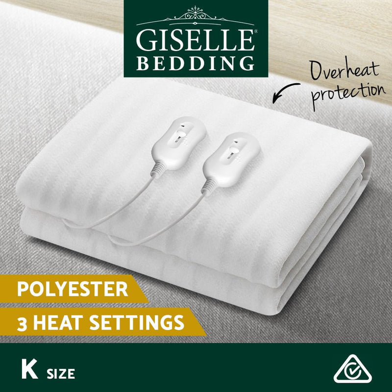 Giselle Bedding 3 Setting Fully Fitted Electric Blanket - King Payday Deals