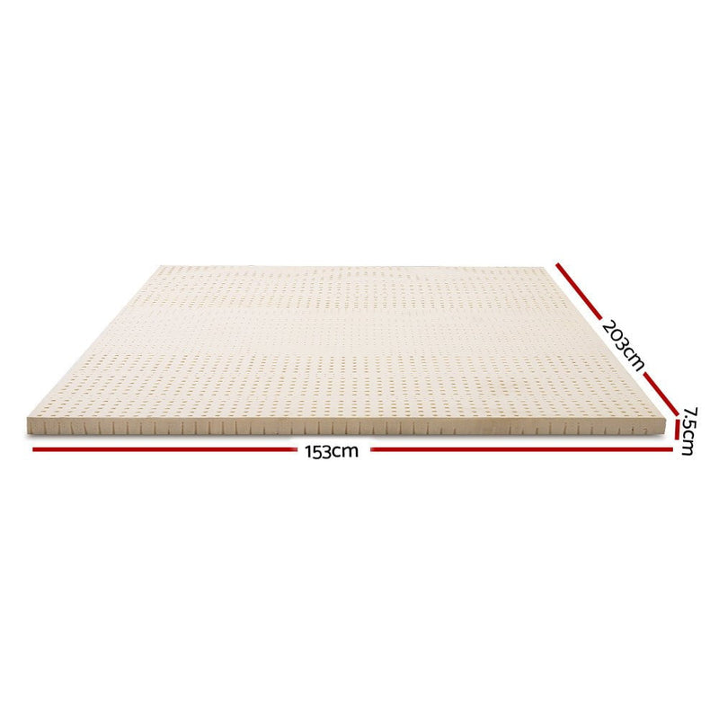 Giselle Bedding 7 Zone Latex Mattress Topper Underlay 7.5cm Queen Mat Pad Cover Payday Deals