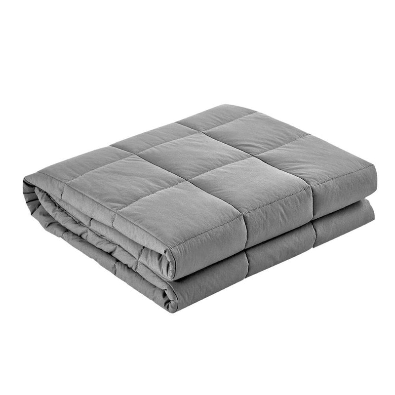 Giselle Bedding 7KG Microfibre Weighted Gravity Blanket Relaxing Calming Adult Light Grey Payday Deals