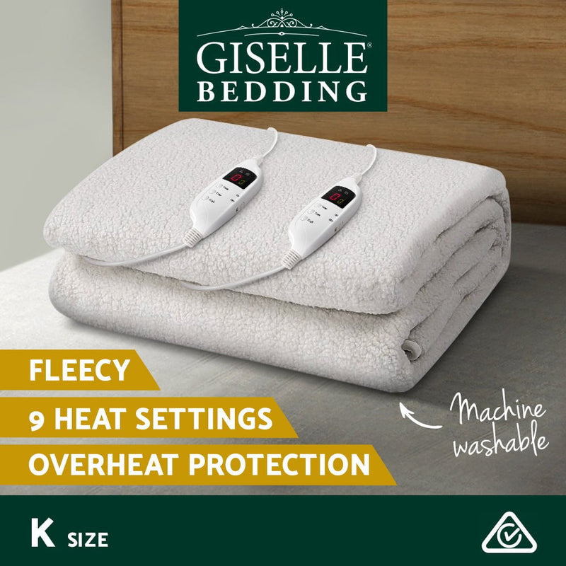 Giselle Bedding 9 Setting Fully Fitted Electric Blanket - King Payday Deals
