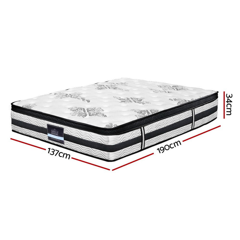 Giselle Bedding Algarve Euro Top Pocket Spring Mattress 34cm Thick Double Payday Deals