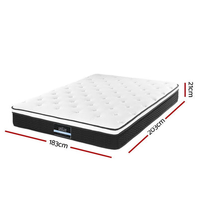 Giselle Bedding Bonita Euro Top Bonnell Spring Mattress 21cm Thick King Payday Deals