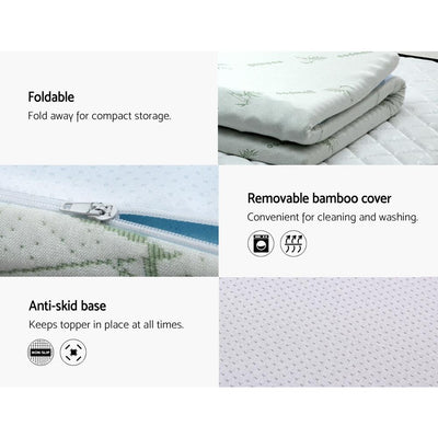 Giselle Bedding Cool Gel 7-zone Memory Foam Mattress Topper w/Bamboo Cover 8cm - Double Payday Deals
