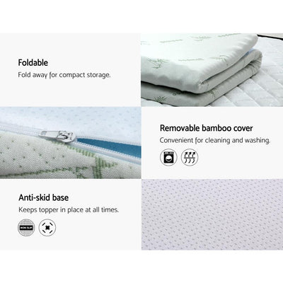 Giselle Bedding Cool Gel 7-zone Memory Foam Mattress Topper w/Bamboo Cover 8cm - Queen Payday Deals