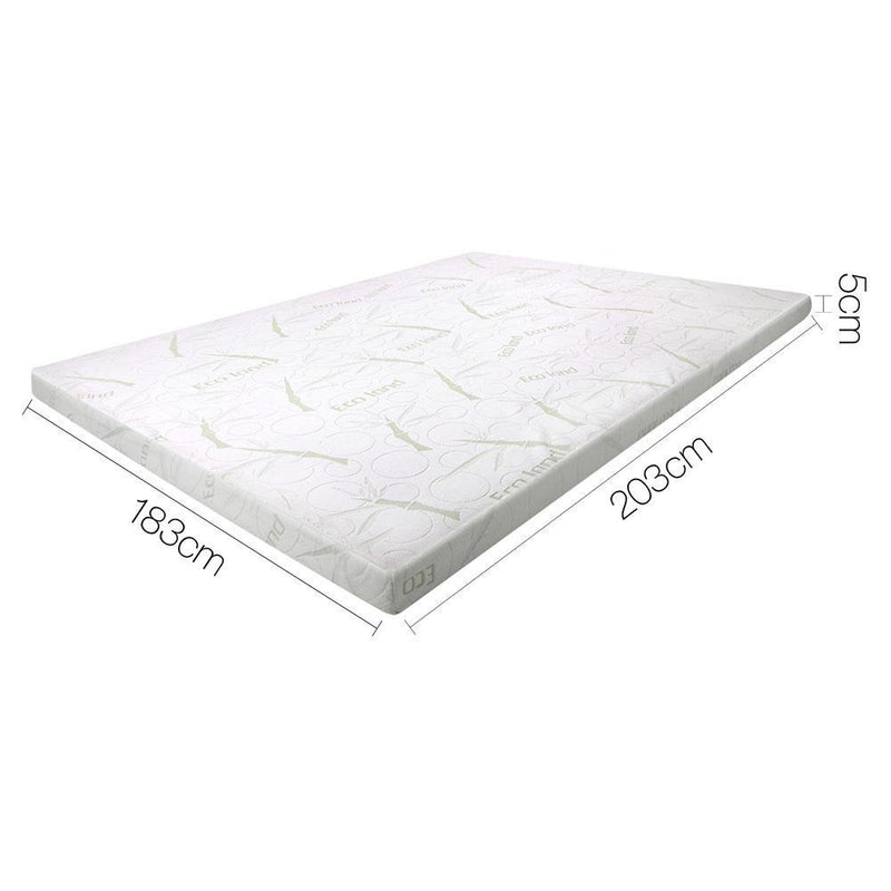 Giselle Bedding Cool Gel Memory Foam Mattress Topper w/Bamboo Cover 5cm - King Payday Deals