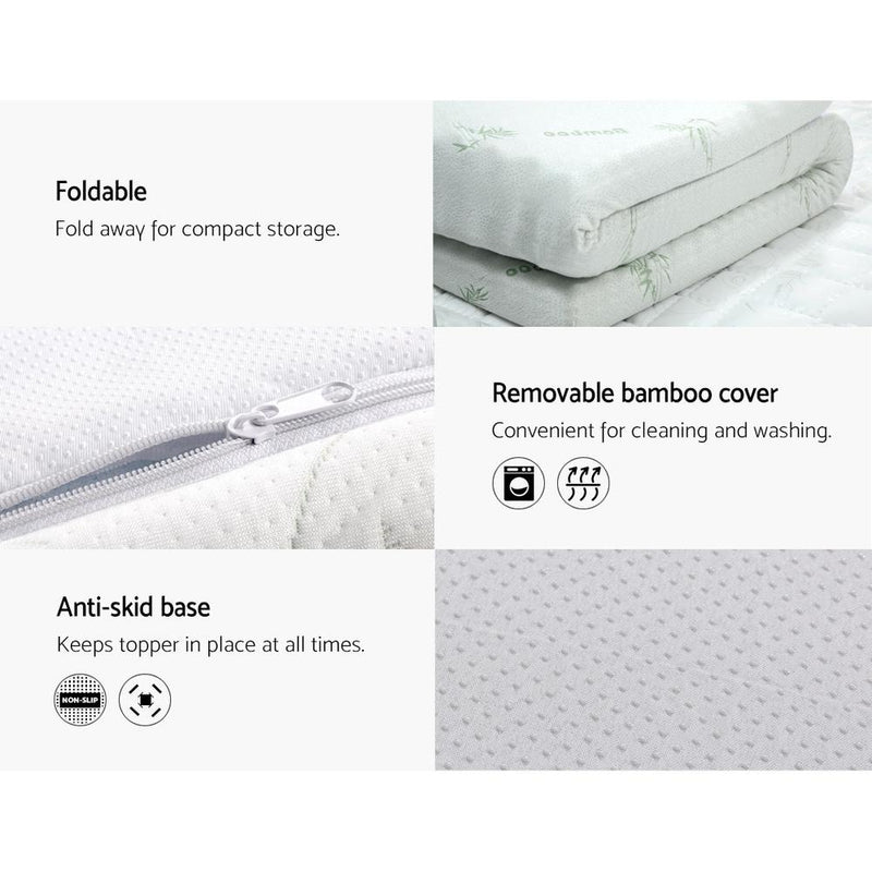 Giselle Bedding Cool Gel Memory Foam Mattress Topper w/Bamboo Cover 8cm - Queen Payday Deals