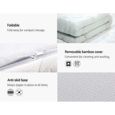 Giselle Bedding Cool Gel Memory Foam Mattress Topper w/Bamboo Cover 8cm - Single Payday Deals