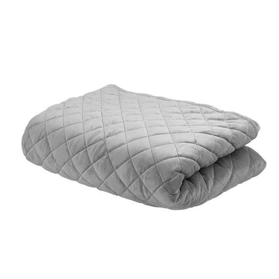 Giselle Bedding Cotton Weighted Blanket Zipped Cover Washable Adult 152x203cm Light Grey