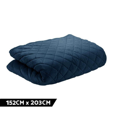 Giselle Bedding Cotton Weighted Blanket Zipper Washable Cover Adult 152x203cm Navy