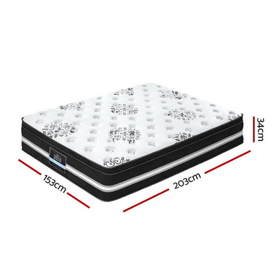 Giselle Bedding Donegal Euro Top Cool Gel Pocket Spring Mattress 34cm Thick Queen Payday Deals