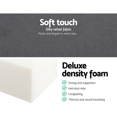 Giselle Bedding Double Size Folding Foam Mattress Portable Bed Mat Velvet Dark Grey Payday Deals