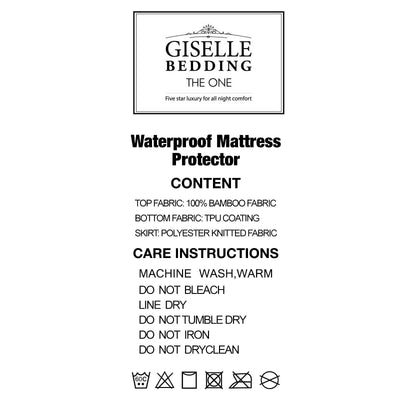 Giselle Bedding Double Size Waterproof Bamboo Mattress Protector Payday Deals