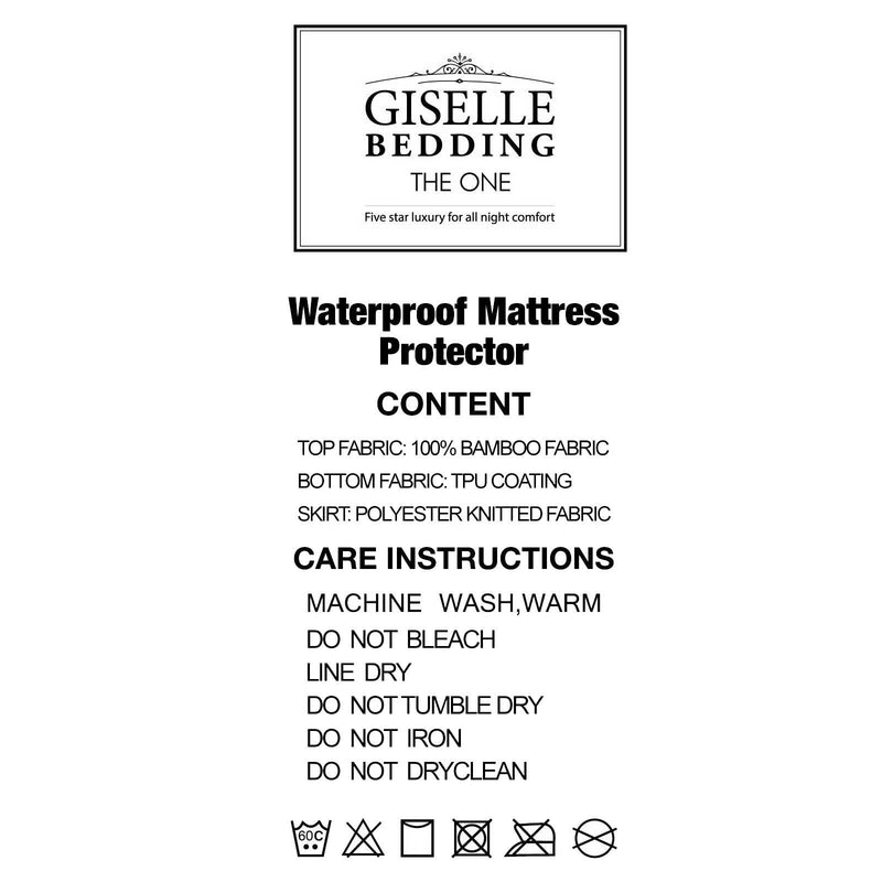 Giselle Bedding Double Size Waterproof Bamboo Mattress Protector Payday Deals