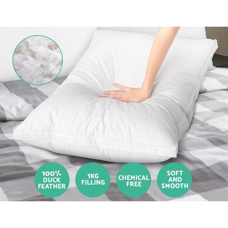 Giselle Bedding Duck Feather Down Twin Pack Pillow Payday Deals