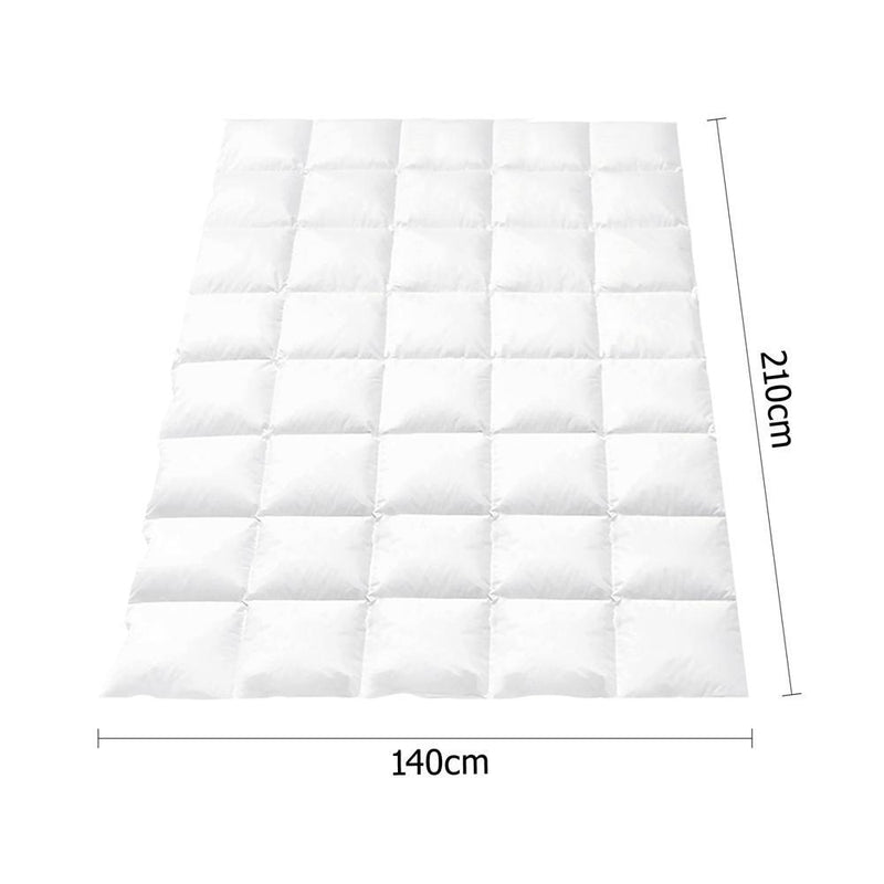 Giselle Bedding Goose Down Feather Quilt Cover Duvet 800GSM Winter Doona White Single