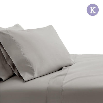 Giselle Bedding King Size 1000TC Bedsheet Set - Grey Payday Deals
