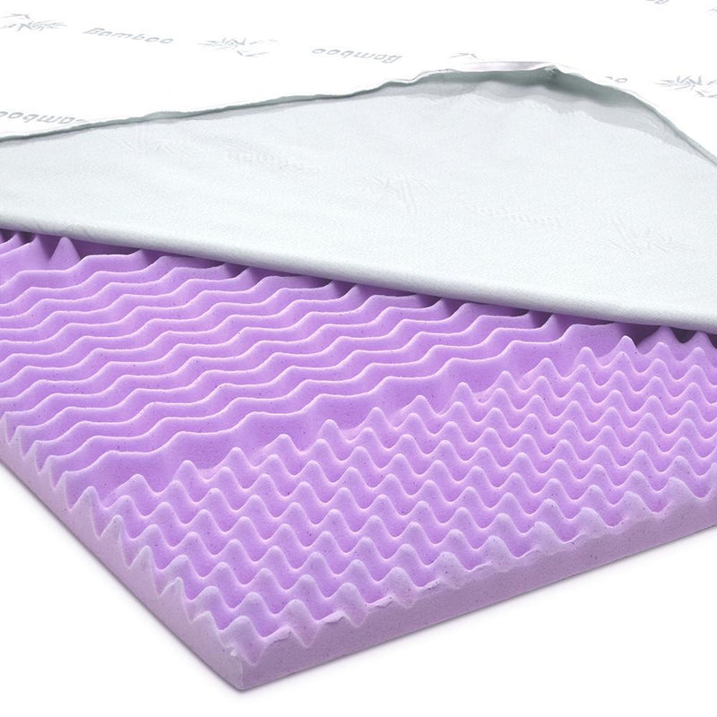 Giselle Bedding King Size 5cm Thick Bamboo Mattress Topper - Lavender