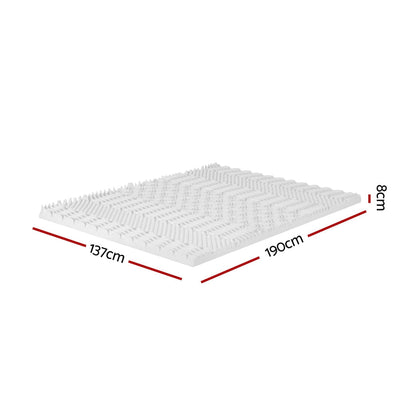 Giselle Bedding Memory Foam Mattress Topper 7-Zone Airflow Pad 8cm Double White Payday Deals