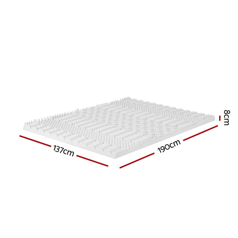 Giselle Bedding Memory Foam Mattress Topper 7-Zone Airflow Pad 8cm Double White Payday Deals