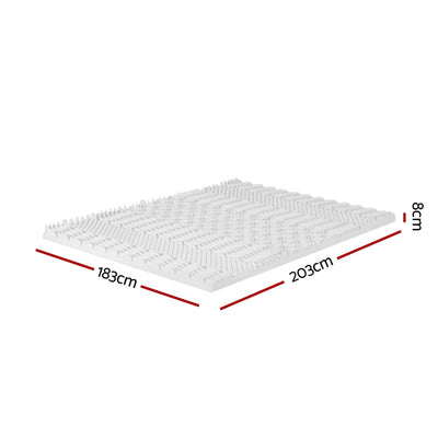 Giselle Bedding Memory Foam Mattress Topper 7-Zone Airflow Pad 8cm King White Payday Deals