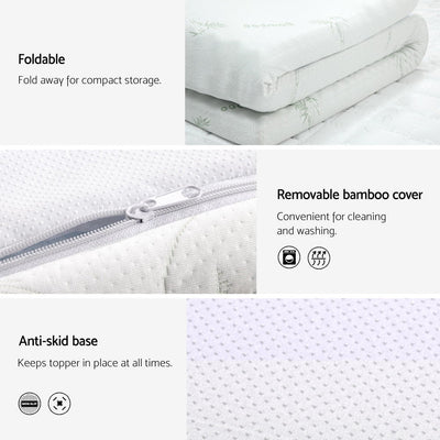 Giselle Bedding Memory Foam Mattress Topper Cool Gel Bed Mat Bamboo 10cm Double Payday Deals