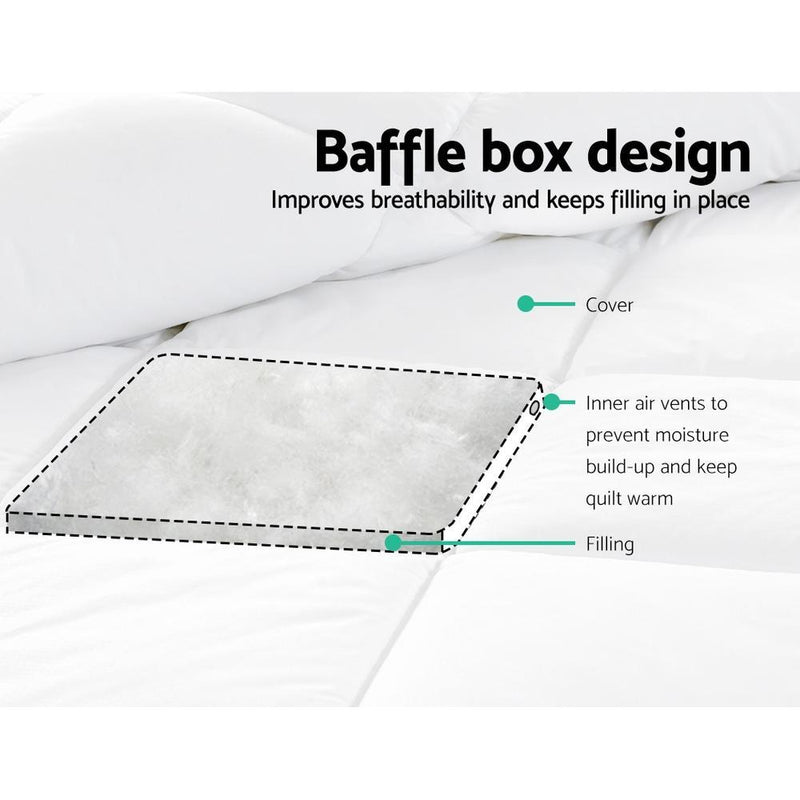 Giselle Bedding Microfiber Microfire Quilt Ultra-Warm Winter Weight Duvet Doona Single Payday Deals