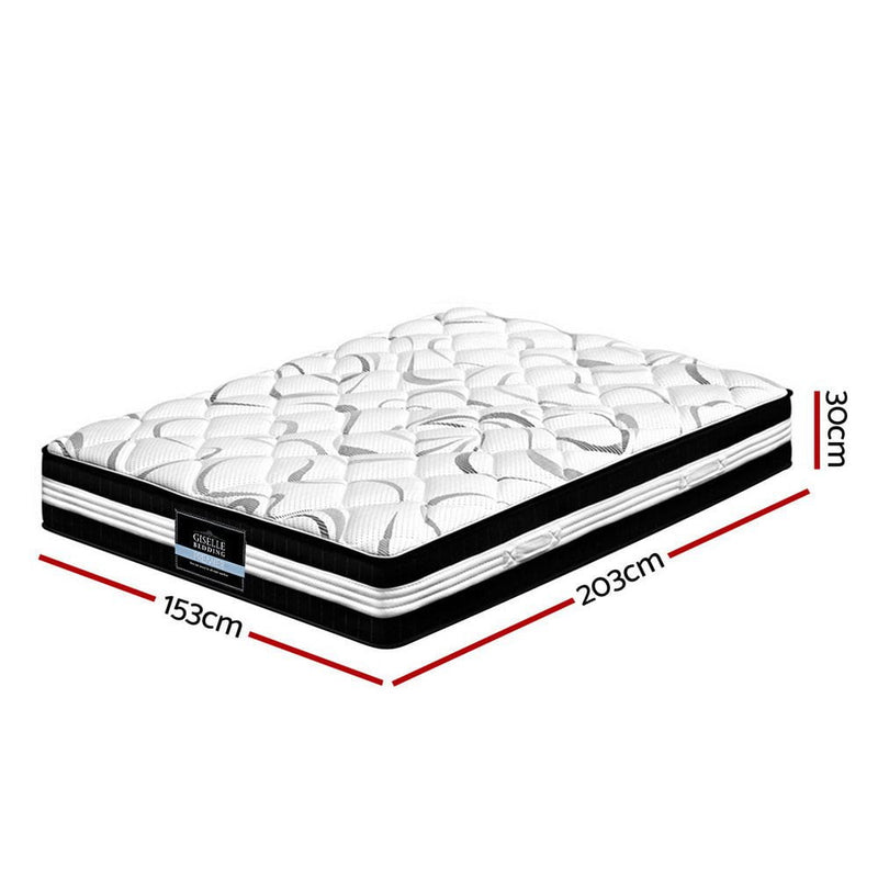 Giselle Bedding Mykonos Euro Top Pocket Spring Mattress 30cm Thick Queen Payday Deals