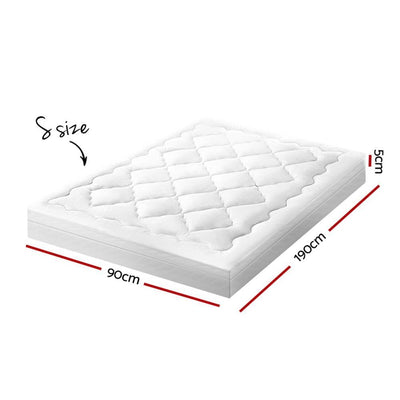 Giselle Bedding Pillowtop Mattress Topper Protector 1000GSM Single