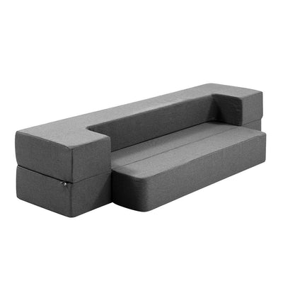 Giselle Bedding Portable Sofa Bed Folding Mattress Lounger Chair Ottoman Grey Payday Deals