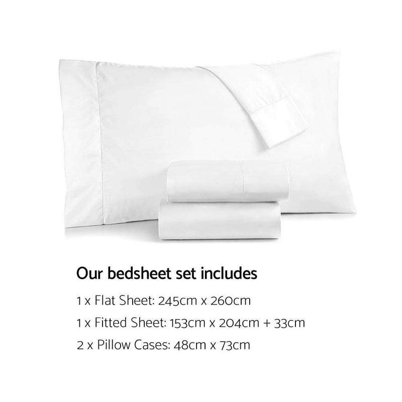 Giselle Bedding Queen Size 1000TC Bedsheet Set - White