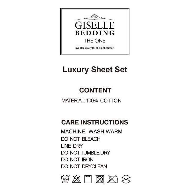 Giselle Bedding Queen Size 4 Piece Bedsheet Set - Grey