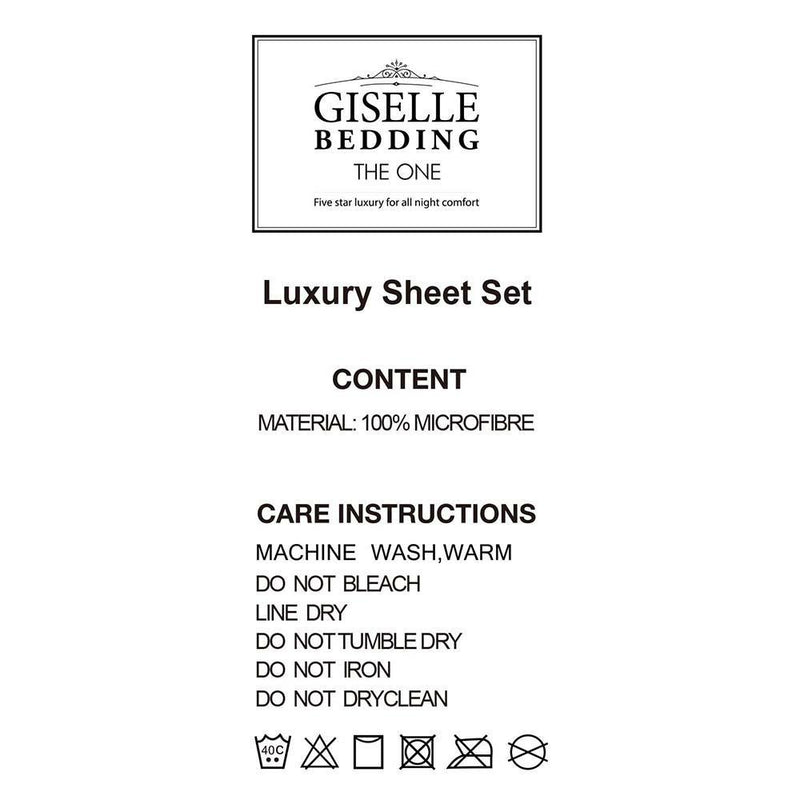 Giselle Bedding Queen Size 4 Piece Micro Fibre Sheet Set - Grey Payday Deals