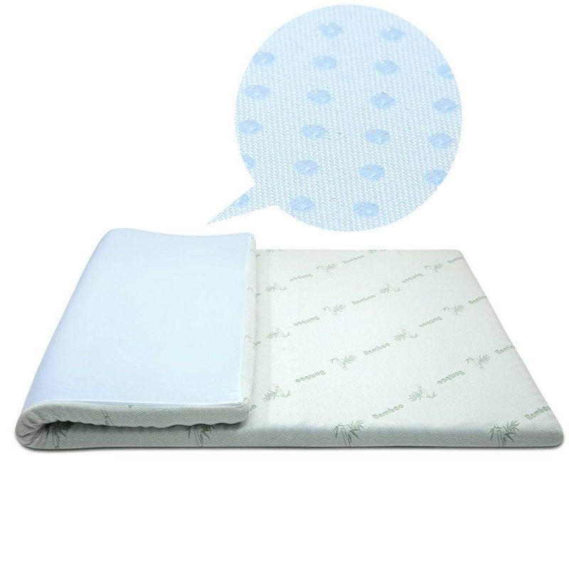 Giselle Bedding Queen Size 5cm Thick Bamboo Mattress Topper - Blue