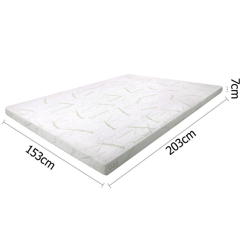 Giselle Bedding Queen Size 7cm Thick Bamboo Fabric Mattress Topper - White