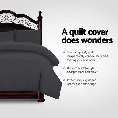 Giselle Bedding Quilt Cover Set Classic Super King Bed Duvet Doona Hotel Black Payday Deals