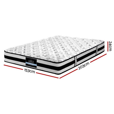 Giselle Bedding Rumba Tight Top Pocket Spring Mattress 24cm Thick Queen Payday Deals