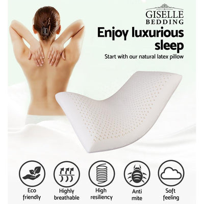 Giselle Bedding Set of 2 Natural Latex Pillow Payday Deals