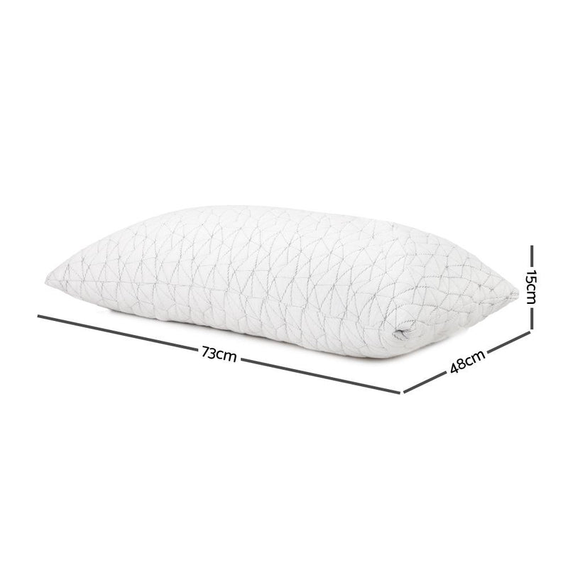 Giselle Bedding Set of 2 Rayon Single Memory Foam Pillow Payday Deals