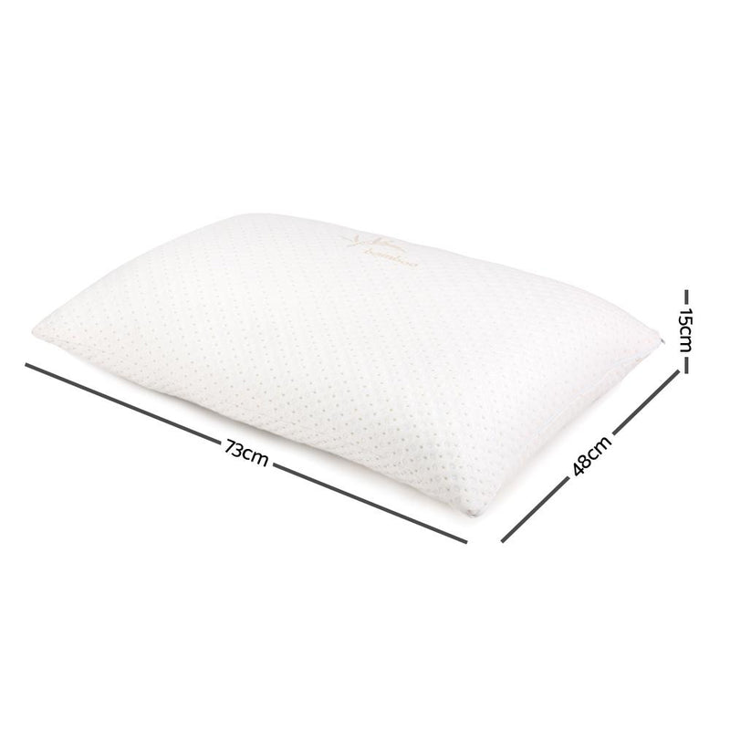 Giselle Bedding Set of 2 Single Bamboo Memory Foam Pillow Payday Deals