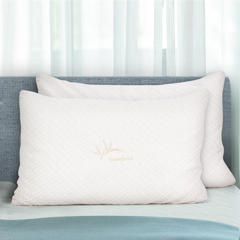 Giselle Bedding Set of 2 Single Bamboo Memory Foam Pillow Payday Deals