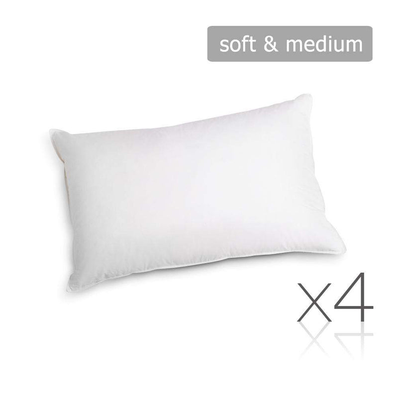 Giselle Bedding Set of 4 Medium & Soft Cotton Pillows