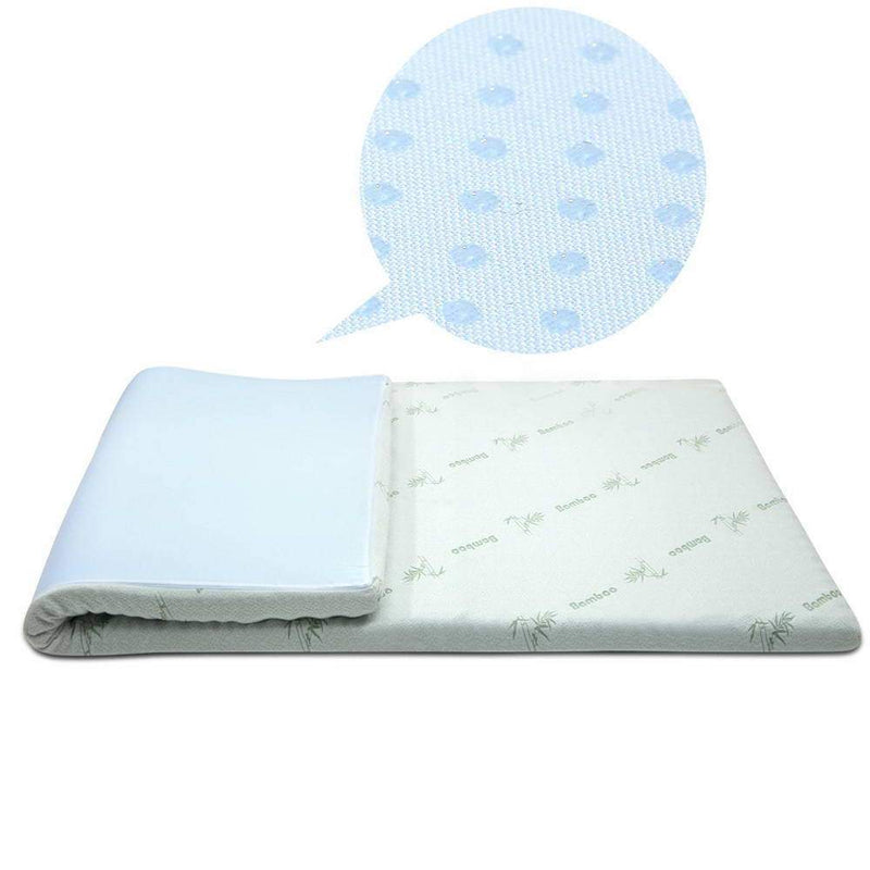 Giselle Bedding Single Size 5cm Thick Bamboo Mattress Topper - Blue
